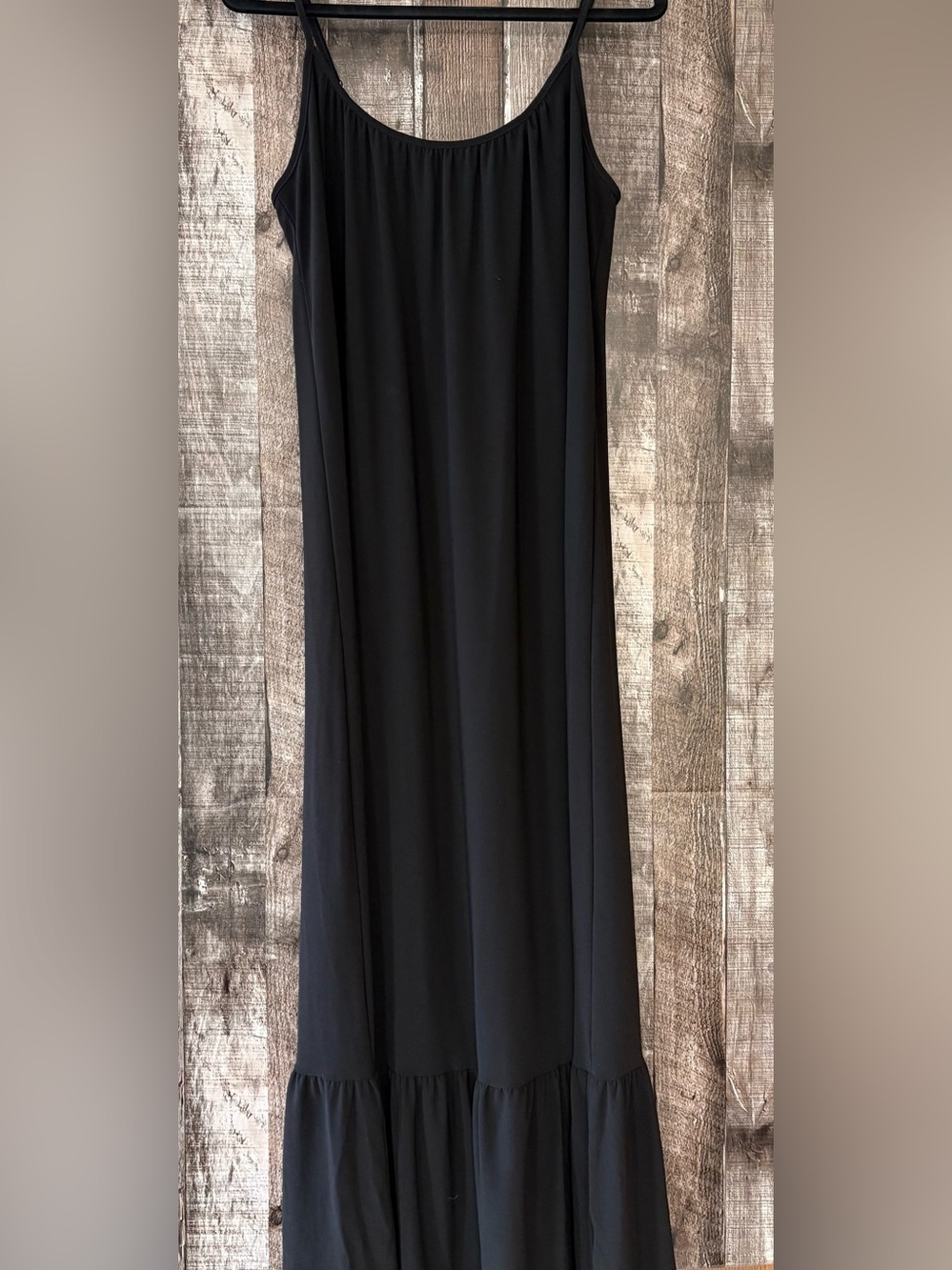 Nicole Miller Black Maxi Dress with Ruffle Hem-XS/S